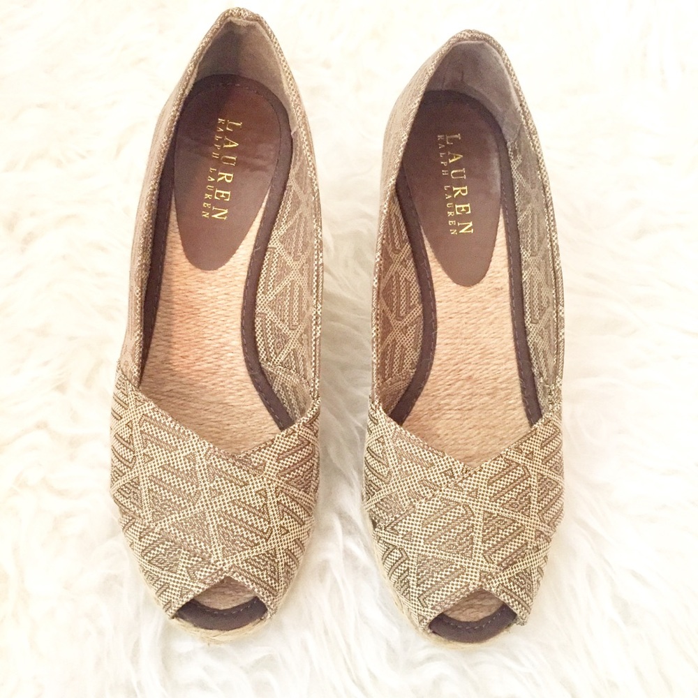 NWOB Ralph Lauren peep toe wedges