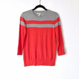 NWOT Banana Republic Colorblock Grey + Red Sweater