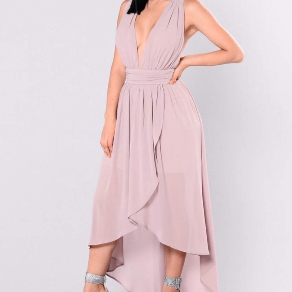 Charming Muave High Low Dress!