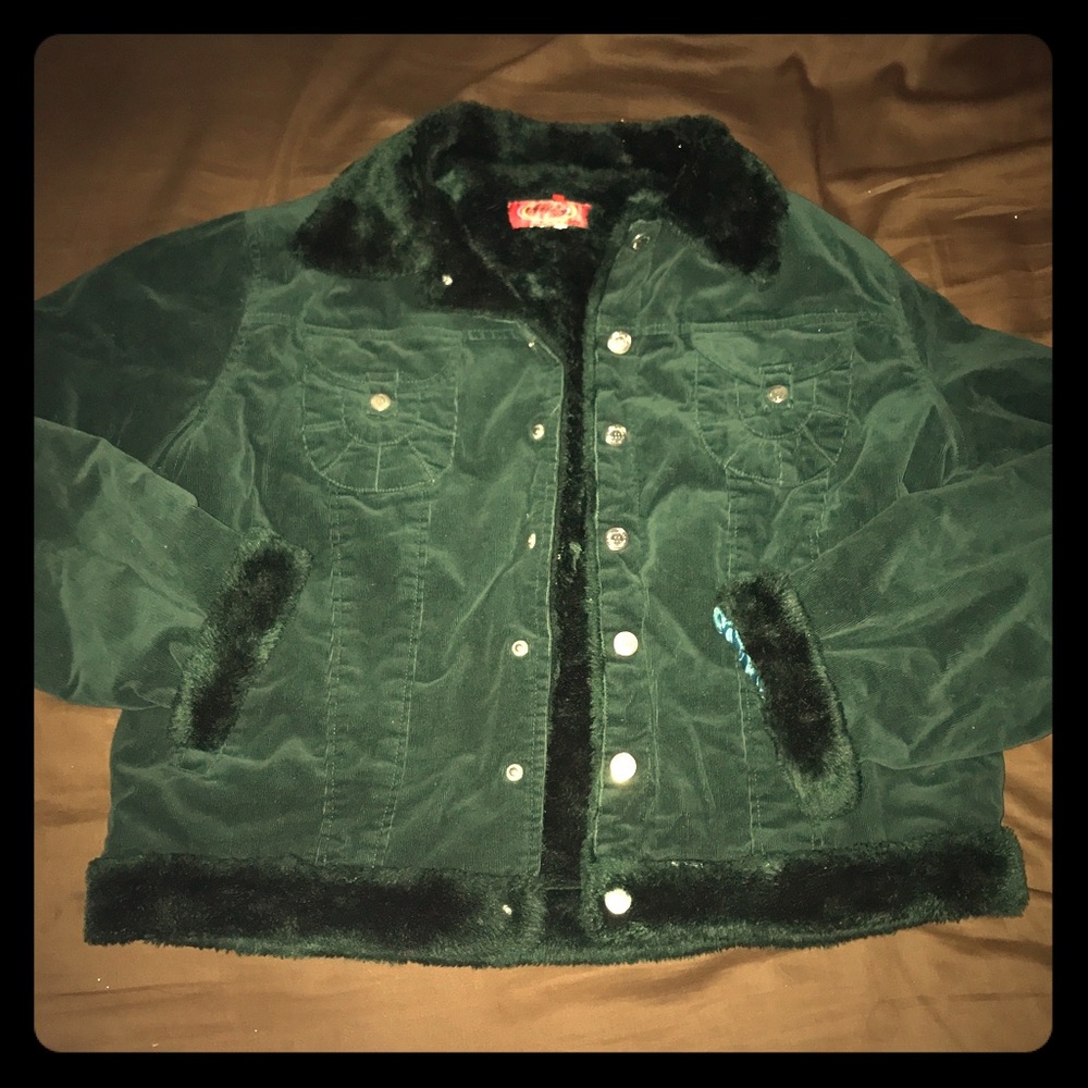 VINTAGE*  Corduroy faux fur jacket