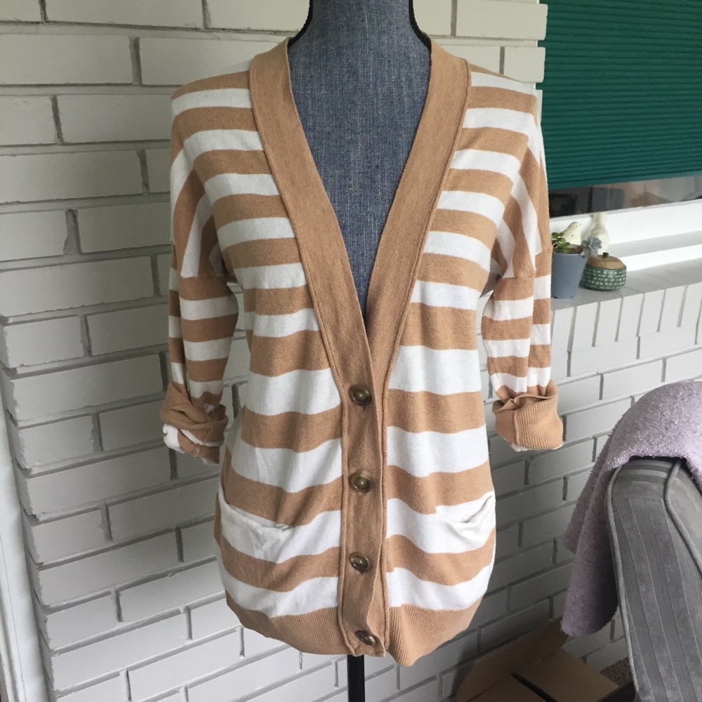 LOFT long sleeve striped cardigan. - Picture 1 of 5