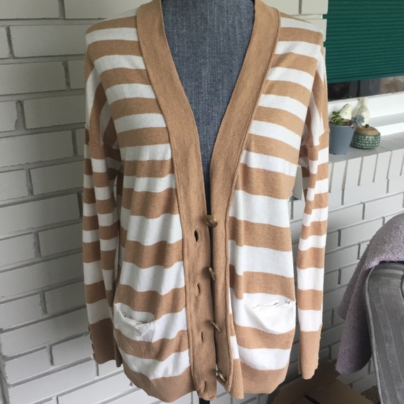 LOFT long sleeve striped cardigan. - Picture 3 of 5