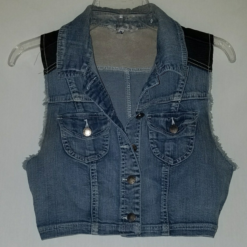 Sapphire  Ink Jean Cutoff Vest.