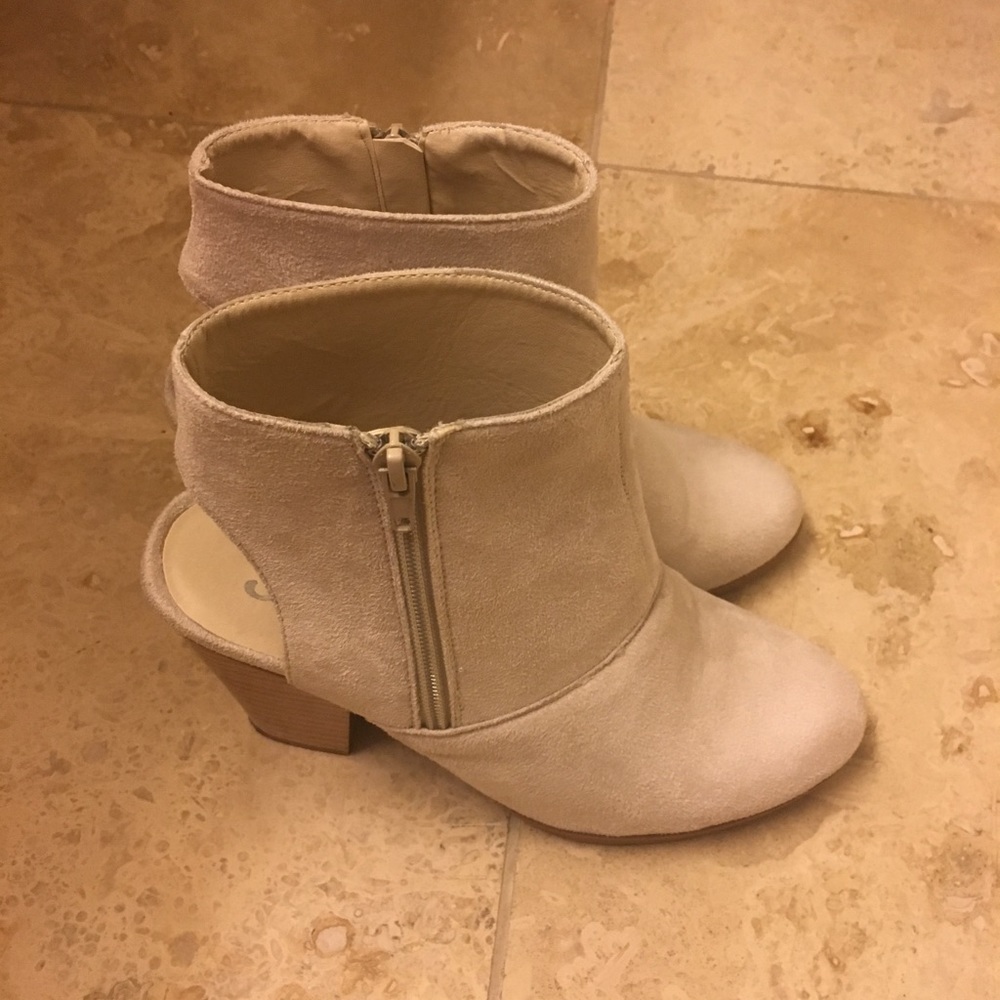 JG open heeled booties