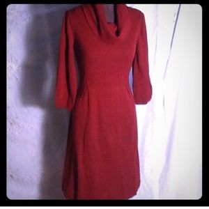 Red cowled neck new directions dress