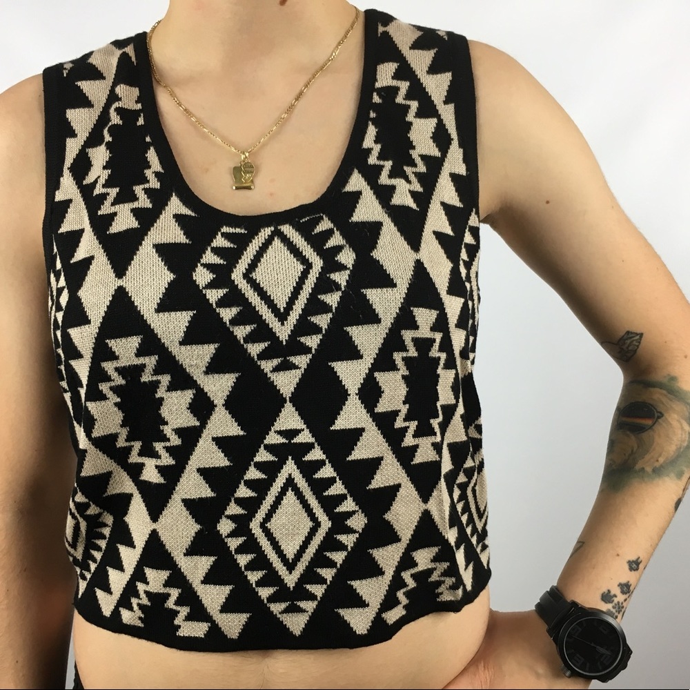 Say What? Tribal croptop tank size L (runs small)