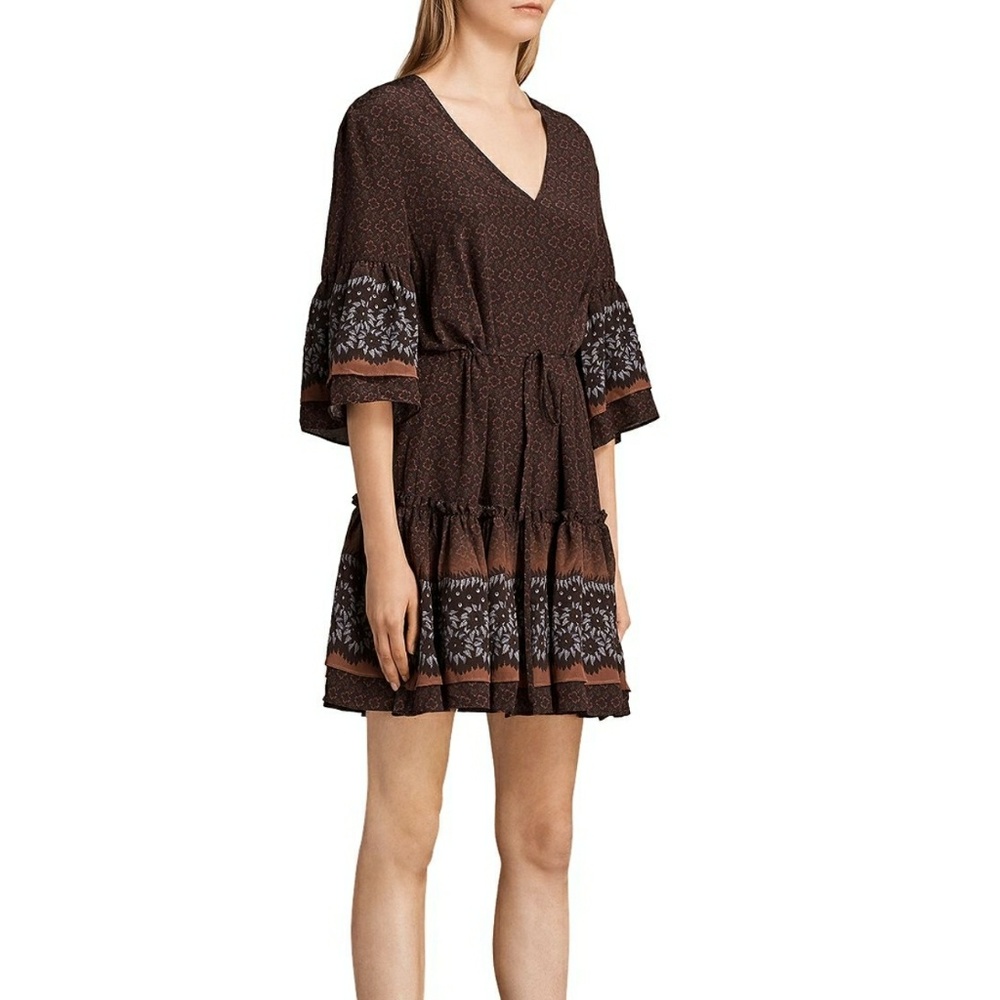 NWT All Saints Flori Anokhi Dress, Burgundy