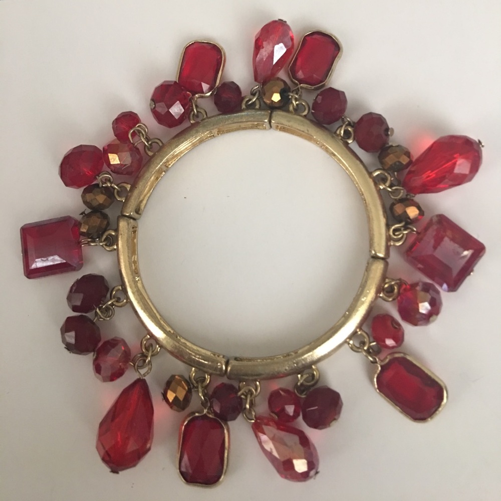 Bracelet with Red/Deep Red Stones A-43
