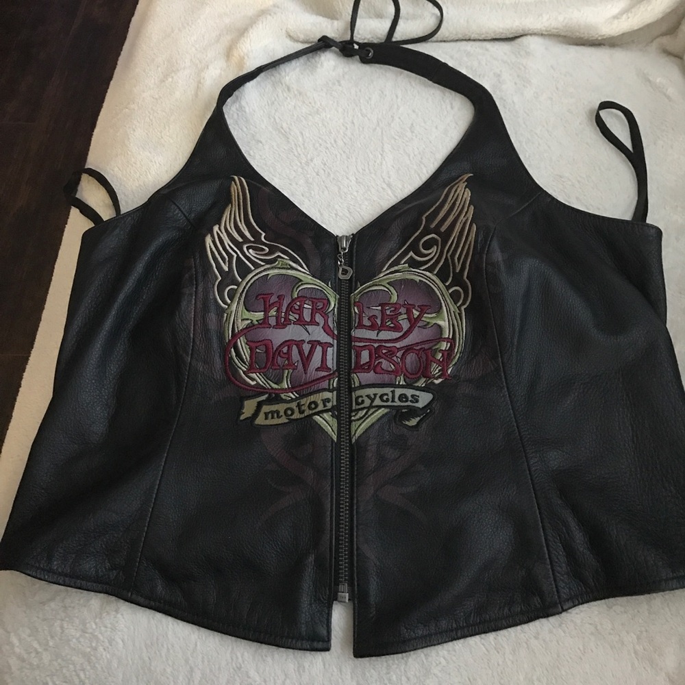 Harley Davidson Leather Halter Vest