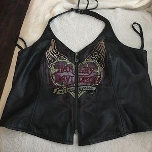 Harley Davidson Leather Halter Vest