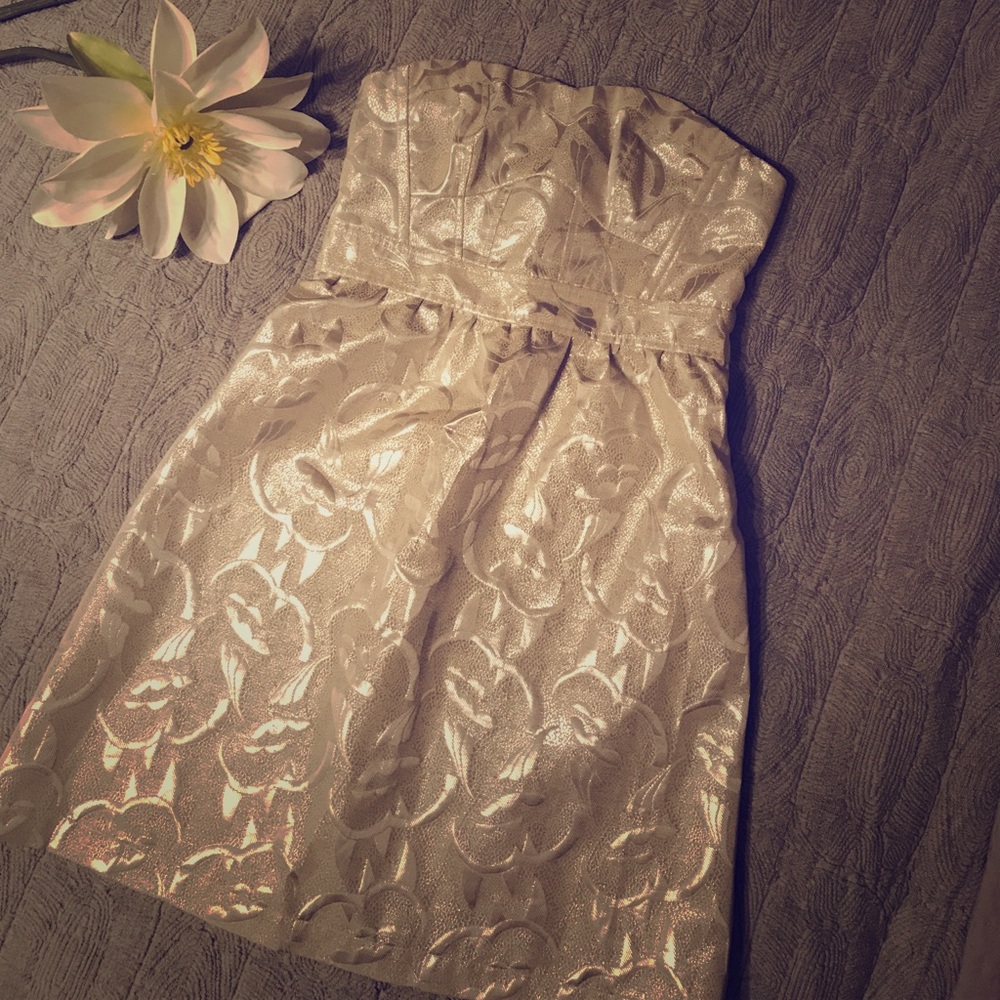 Silvery-cream lightweight cocktail dress