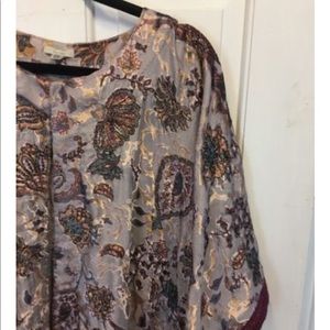 Anthropologie Lavender fringed Beaded Shawl new