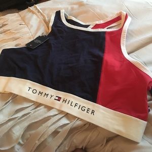 High neck cotton lounge bralette