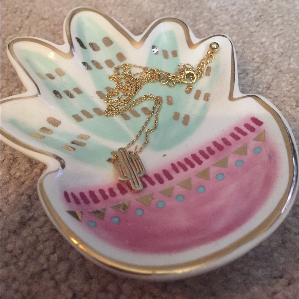 Gold Cactus Necklace