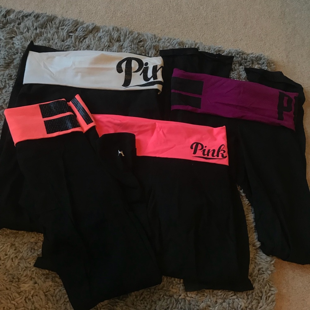 NEW 4 Victoria’s Secret PINK yoga pants/ leggings