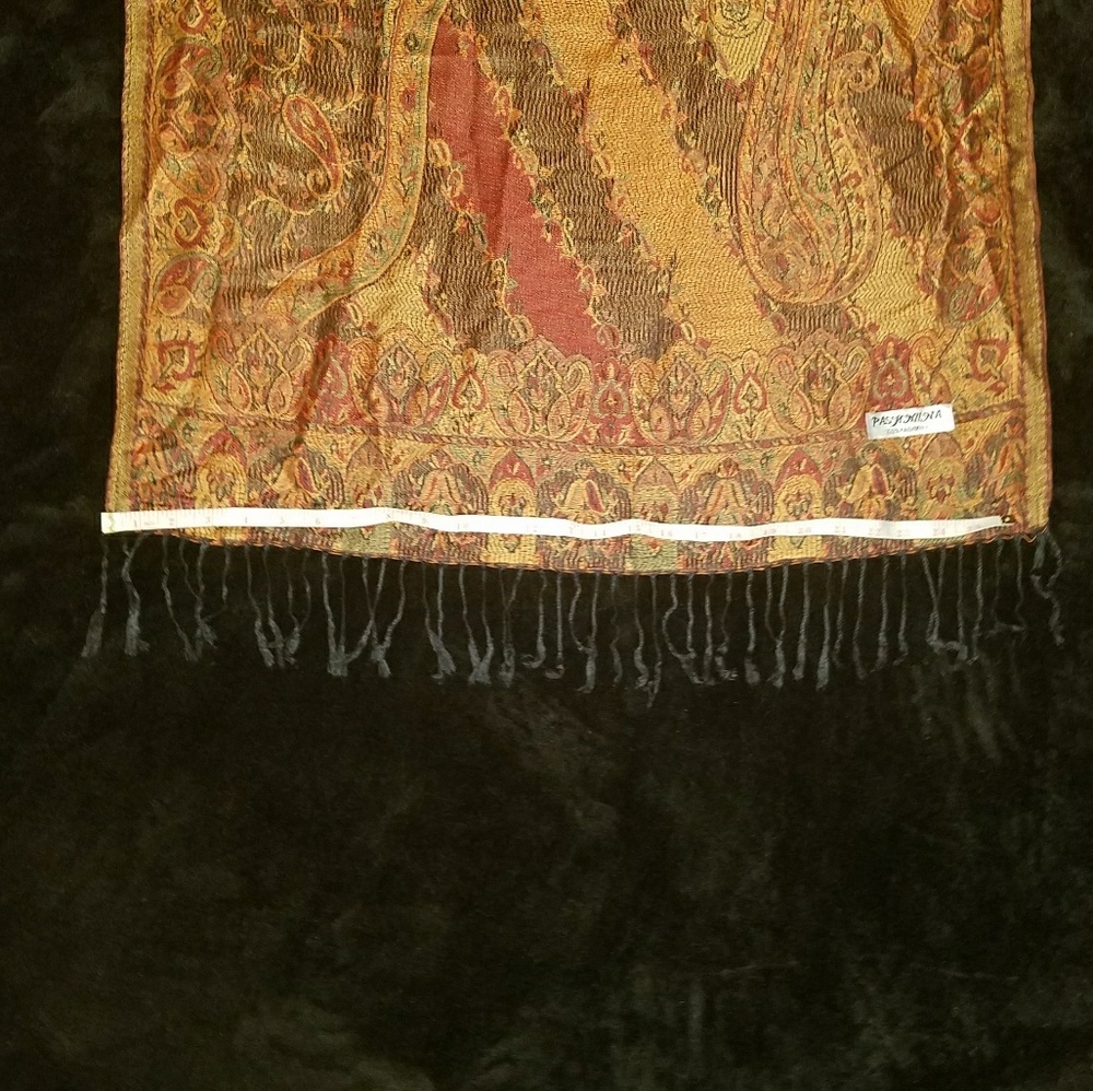 100% Pashmina Scarf W/Tassles - Picture 4 of 8