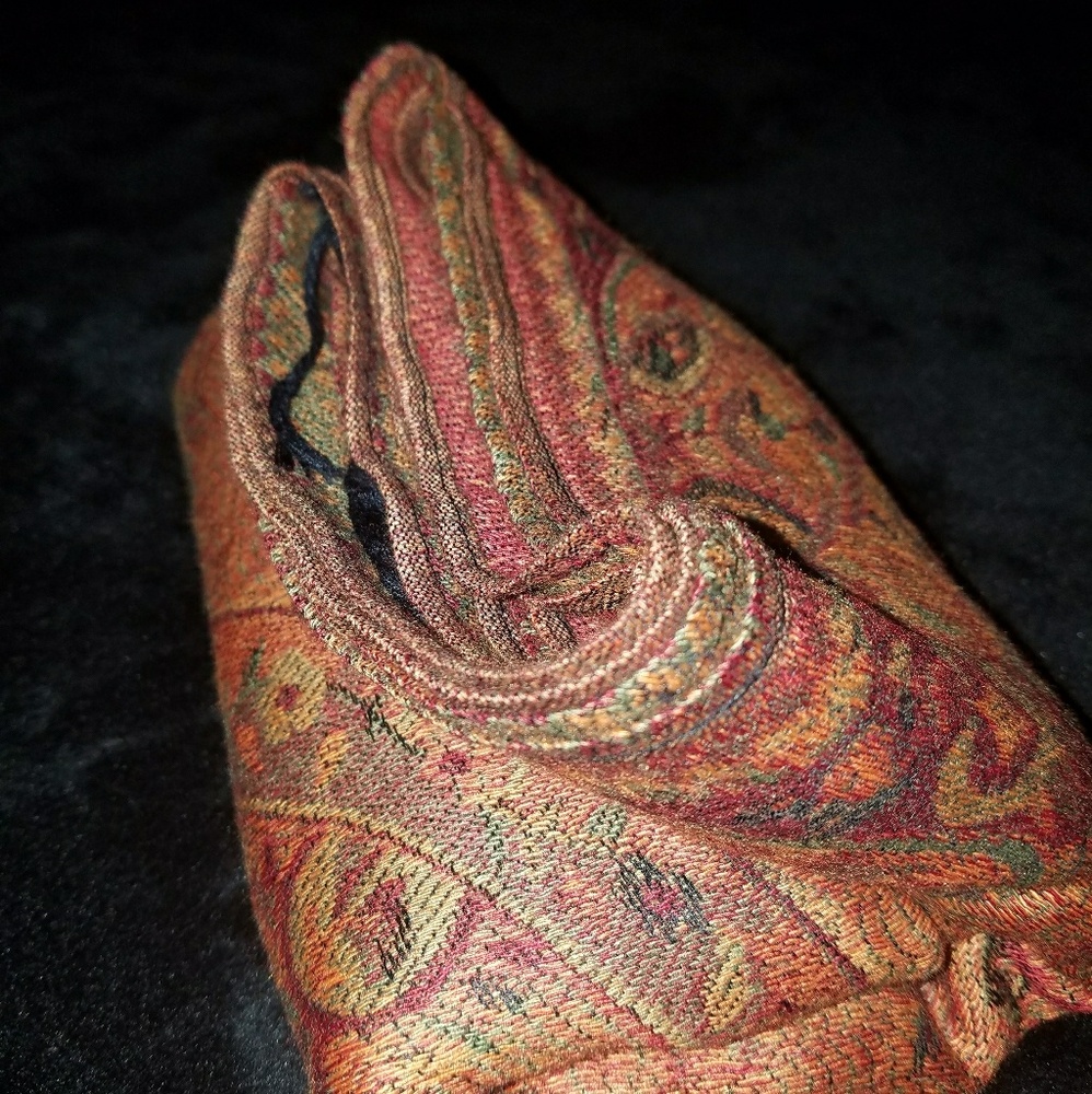 100% Pashmina Scarf W/Tassles - Picture 7 of 8