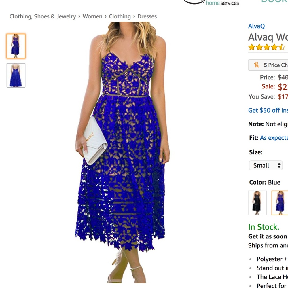 ISO blue lace dress
