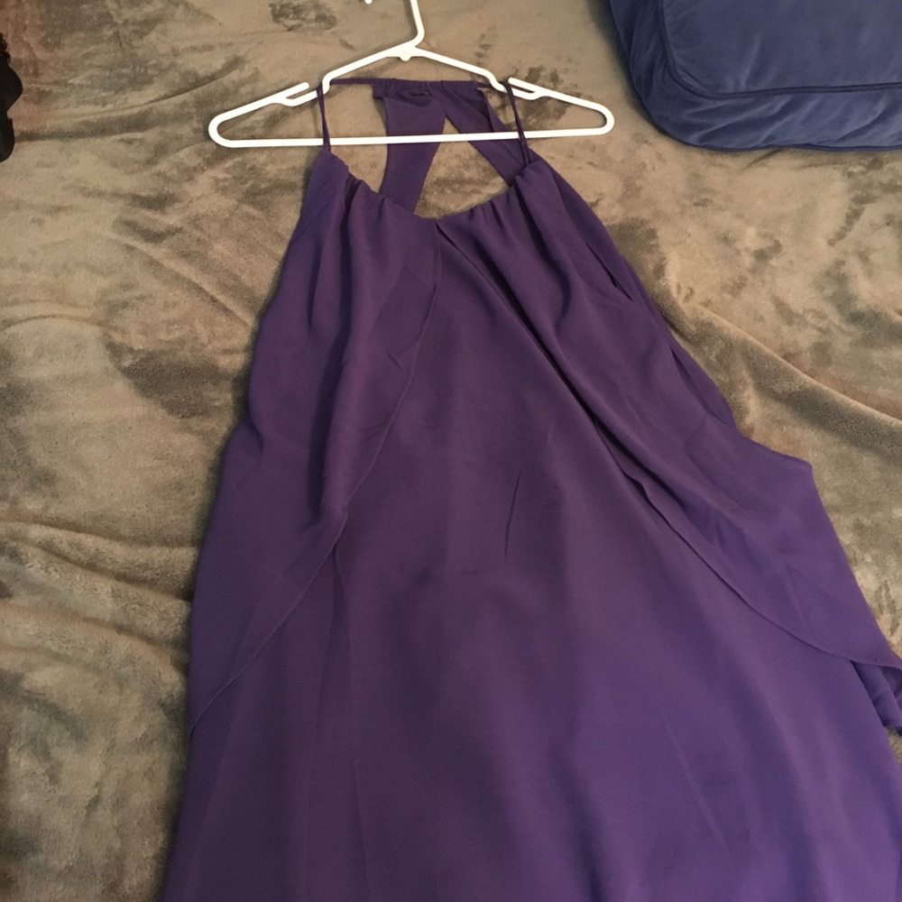 Deep purple formal chiffon dress