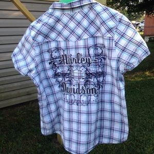 Harley Davidson Snap Button  Shirt - Size 1W