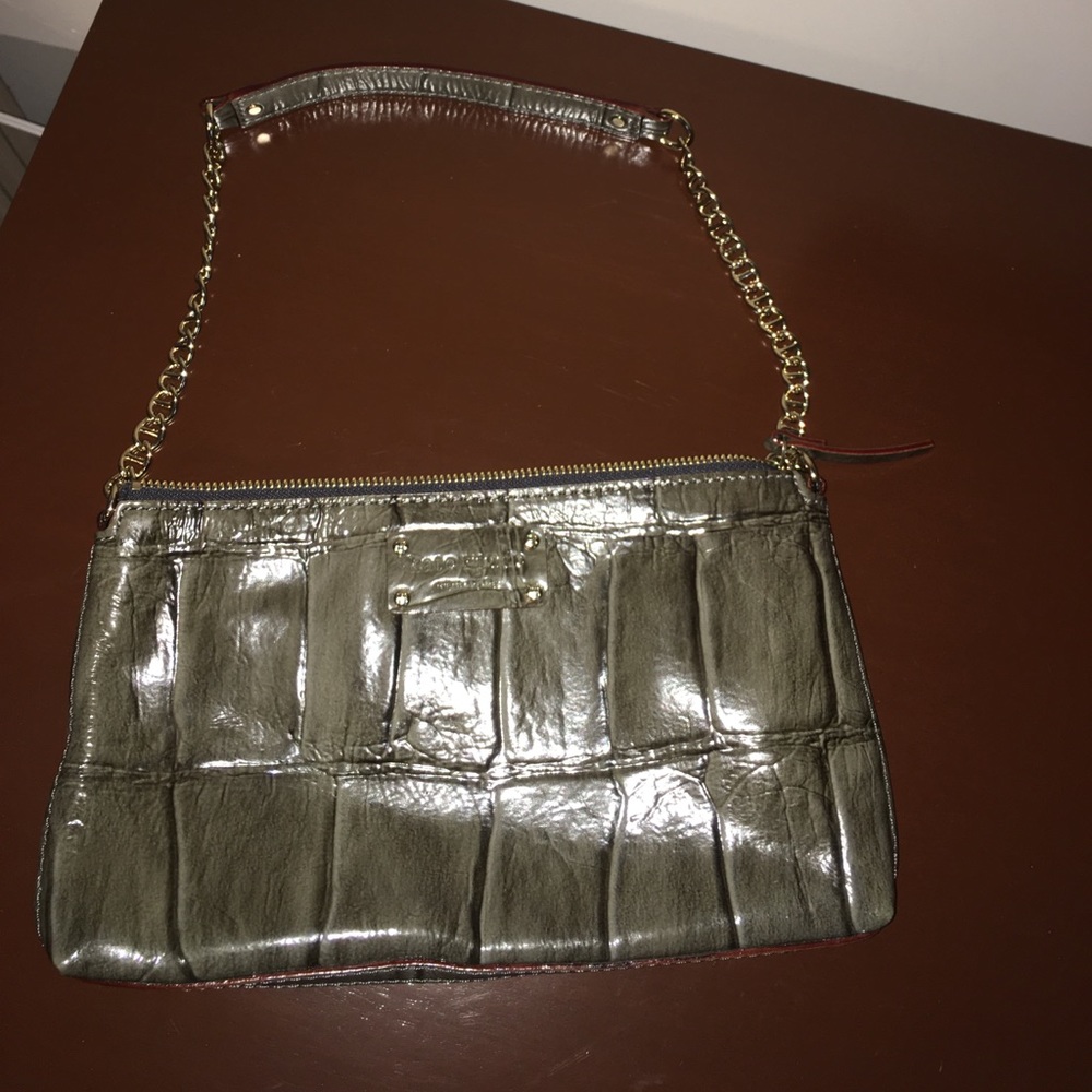 Kate Spade faux snakeskin purse with chain accent