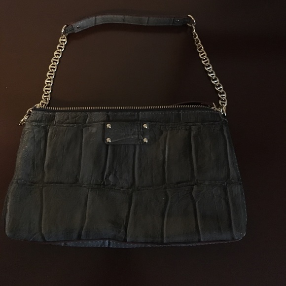 Kate Spade faux snakeskin purse with chain accent - Picture 2 of 6