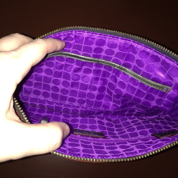 Kate Spade faux snakeskin purse with chain accent - Picture 5 of 6