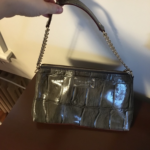 Kate Spade faux snakeskin purse with chain accent - Picture 6 of 6