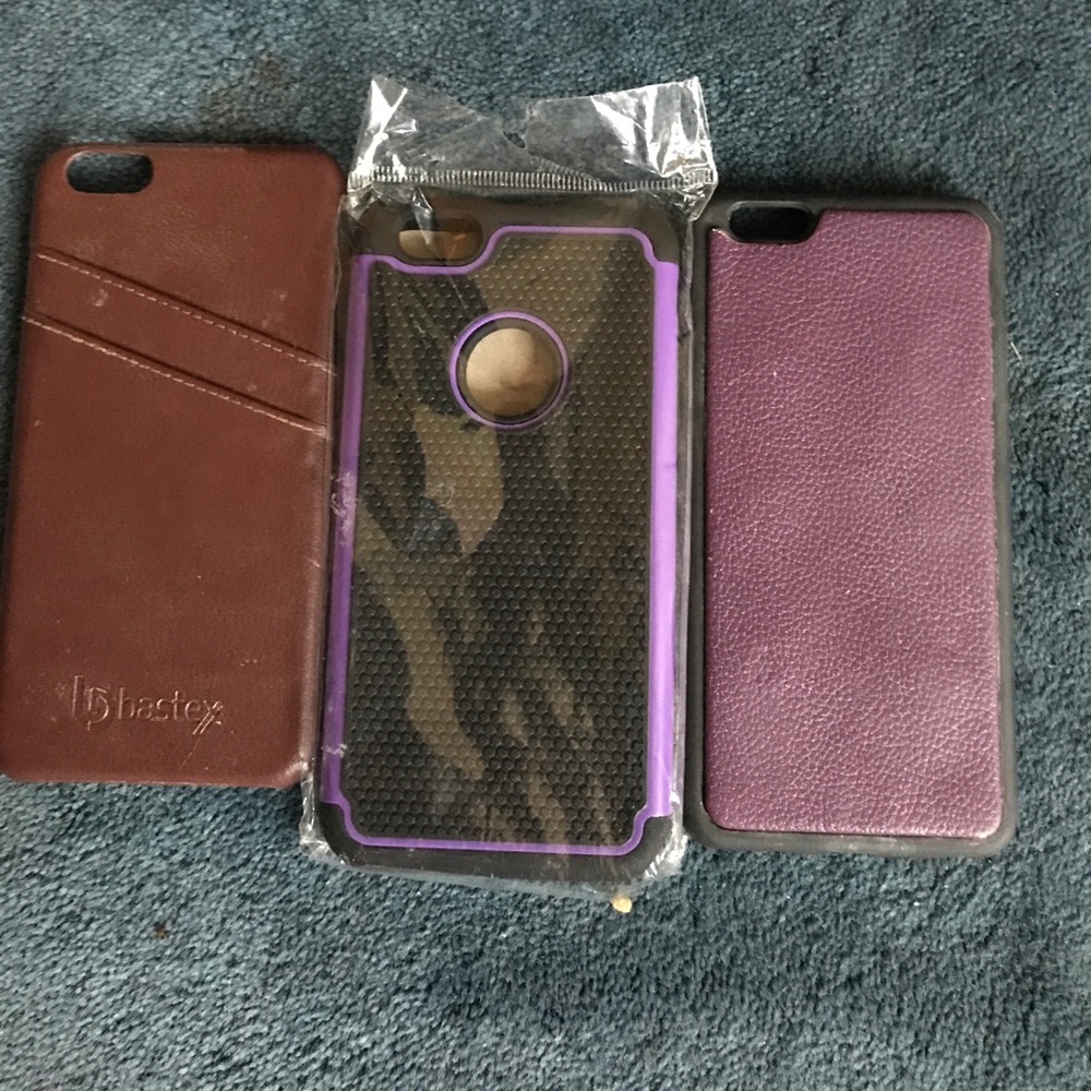 IPHONE 6 PLUS S TRIO  2 PURPLE 1 BROWN GENTLY USED