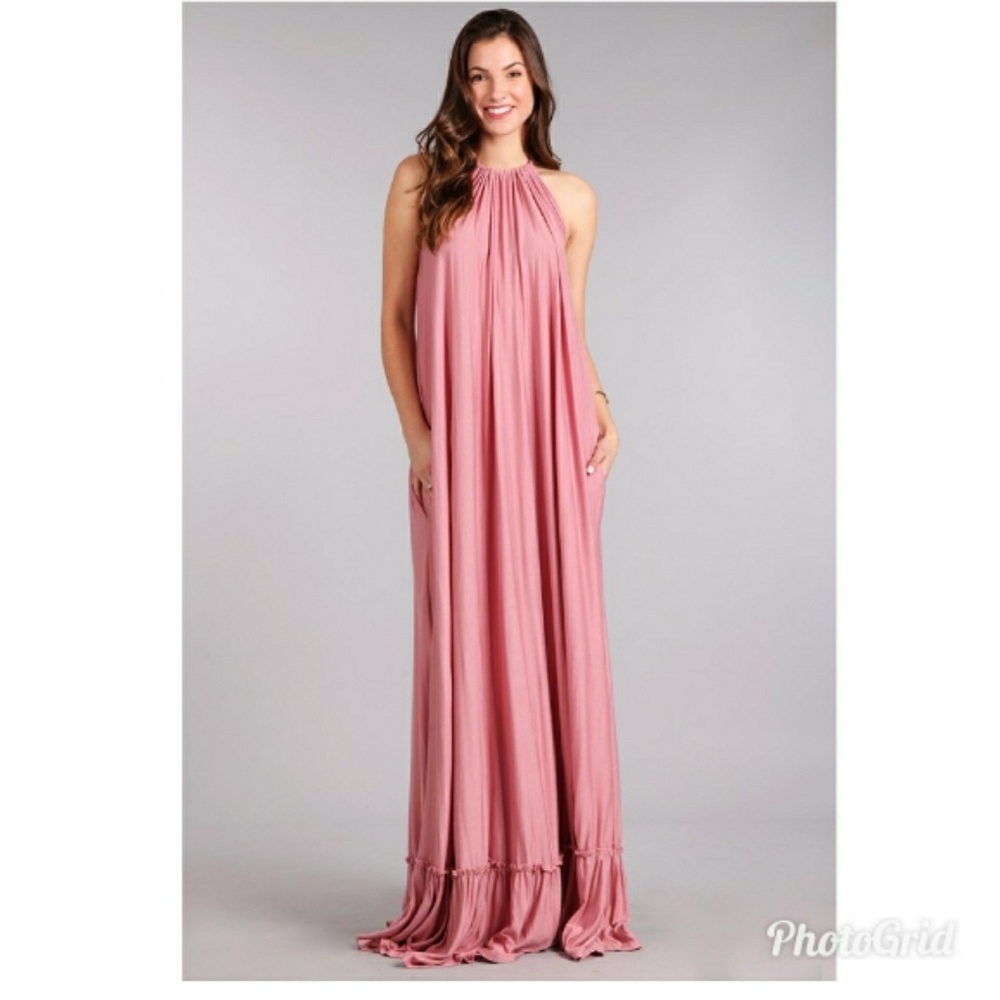 Karen T Design One Size Halter Maxi Dress