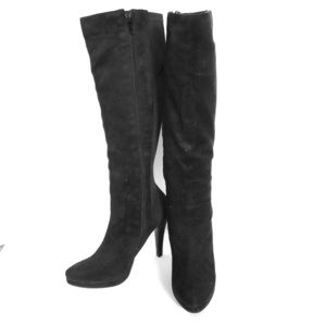 Express Stretchy Knee High Boots Faux Suede SEXY