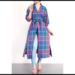 Plaided dress, can be worn as a duster with jeans