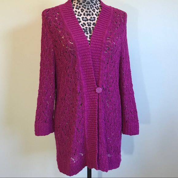 CJ Banks Sweaters - 💕Beautiful pink cardigan with one front button