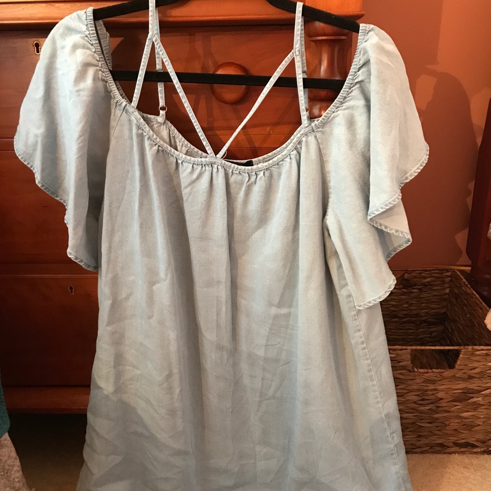 NWT Denim off shoulder dress
