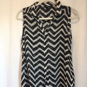 Zebra striped high low blouse