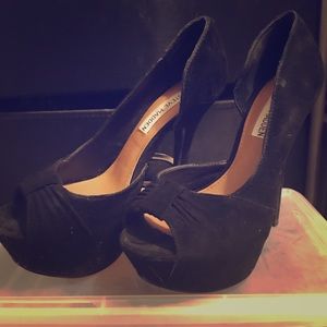 Black suede Steve Madden heels