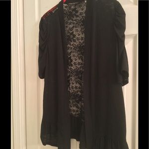 Black lace shrug top