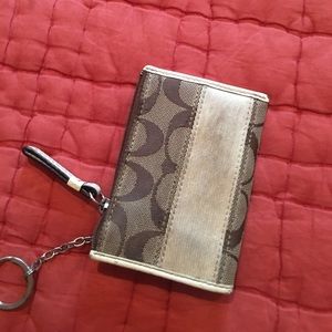 Coach key chain with zipper bag