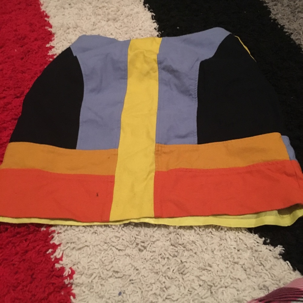 Colorful Short Pocketed Zip-Up Skirt