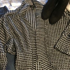 Forever 21 Black and White Open Dolman Cardigan; S Forever 21 Black and White Open Dolman Cardigan; S