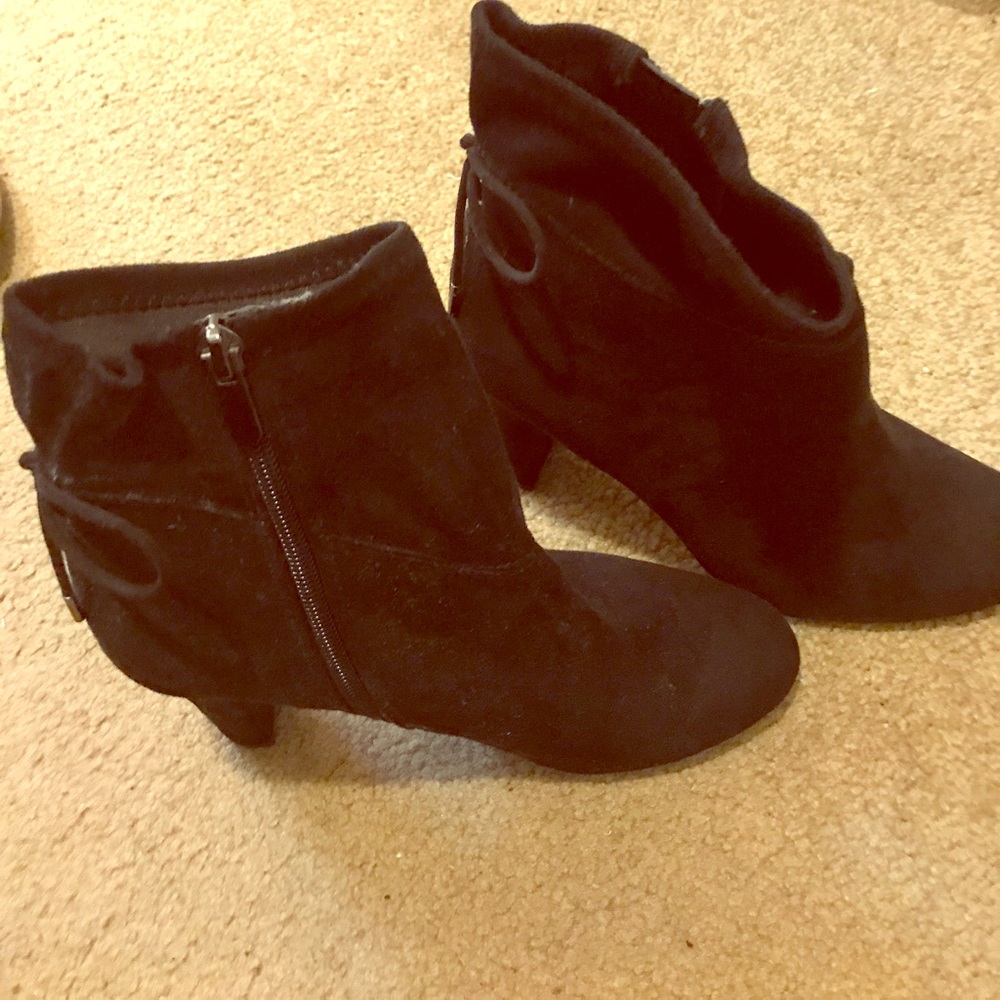 Sam Edelman, black, suede booties, size 7