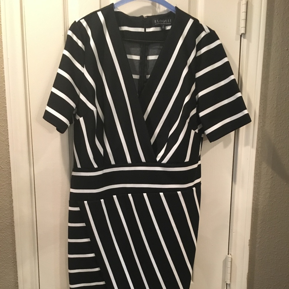Asymetrical Eloquii Striped Dress