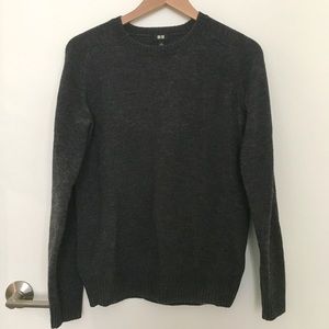 Uniqlo Wool Blend Crewneck Sweater in Charcoal