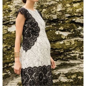 Lace Trim Cap Sleeve Maternity Dress