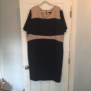 Simply Be navy and cream career dress