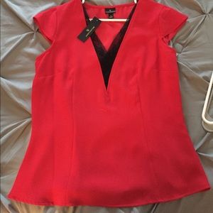 NWT red lace blouse
