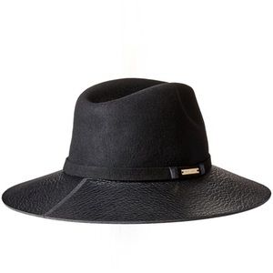 Vince Camuto Wool Hat Wide Leather Brim