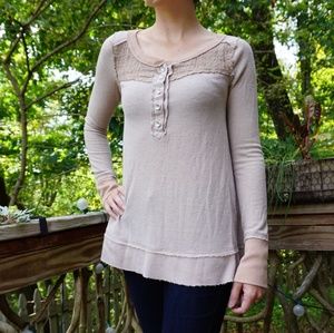 FP Oversized Embroidered Thermal Top