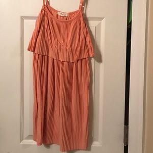 Orange pleated dress