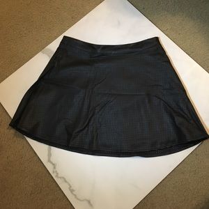 Express Black leather skater skirt